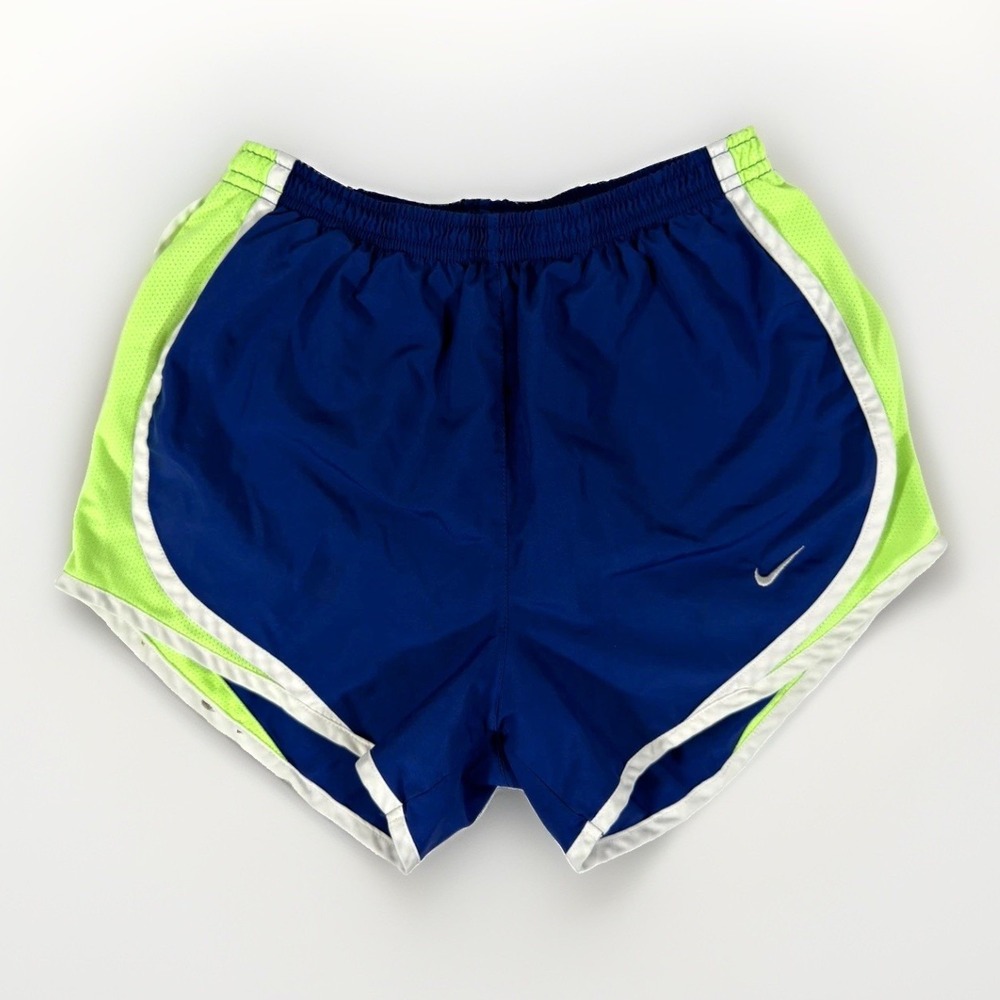 Nike Dri-FIT Women's XS Blue Green White Lightweight Breathable Running Shorts